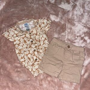 Kids Floral Tan Matching Set